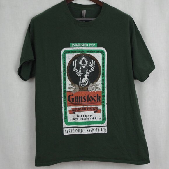 Gunstock Ski Mountain Jager Themed Shirt Large - Picture 1 of 4